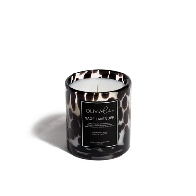 Olivia Le Black Sage Lavender Leopard Candle Small