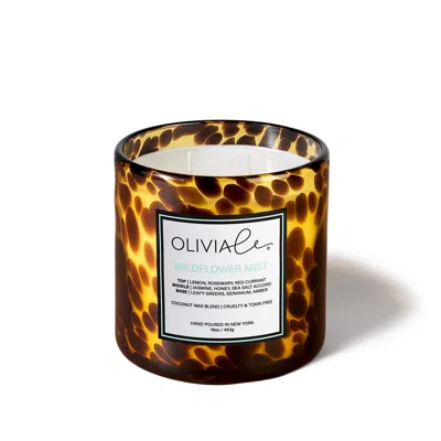 Olivia Le Brown Wildflower Mist Tortoise Glass Candle
