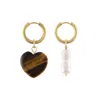 Olivia Le Women's Aubrey Semi-precious Stone Heart Charm Hoop Earrings - Blue In Blue