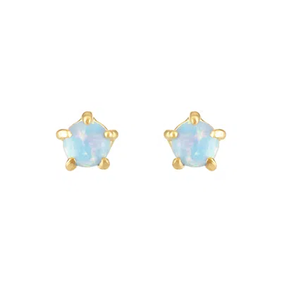 Olivia Le Women's Blue Baby Opal Stud Earring In Gold