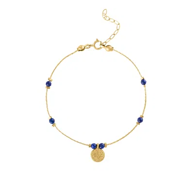 Olivia Le Women's Blue Journey Lapis Lazuli Beaded Bracelet With Coin