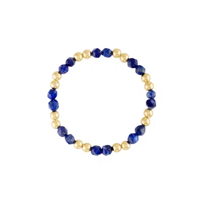 Olivia Le Women's Blue Lapis Lazuli Power Gem Gold Bubble Beaded Bracelet