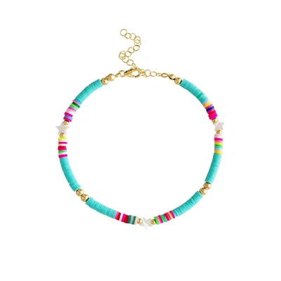 Olivia Le Women's Blue Rio Star Turq Anklet