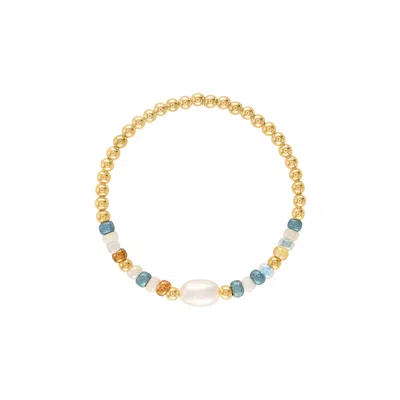 Olivia Le Women's Blue Shimmer Bead Pearl Bracelet