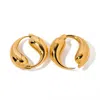 Olivia Le Women's Curved Double Tear Drop Gold Hoop Earrings