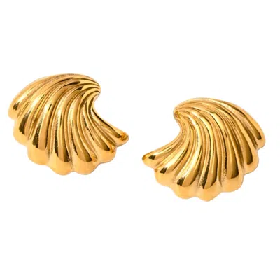 Olivia Le Women's Curved Seashell Gold Earrings