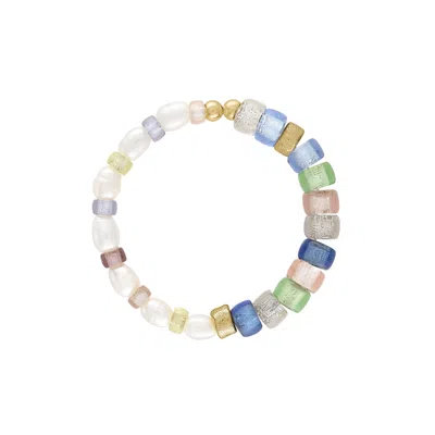 Olivia Le Women's Delphine Glass Bead Bracelet With Pearls In Yellow