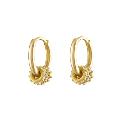 Olivia Le Women's Emma Convertible Pave Gold Hoop Earrings - Silver In Gray