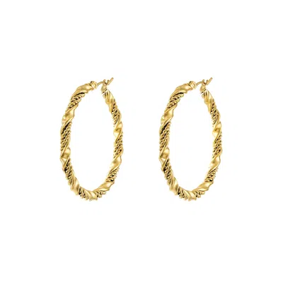 Olivia Le Women's Gold Alene Textured Hoop Earrings