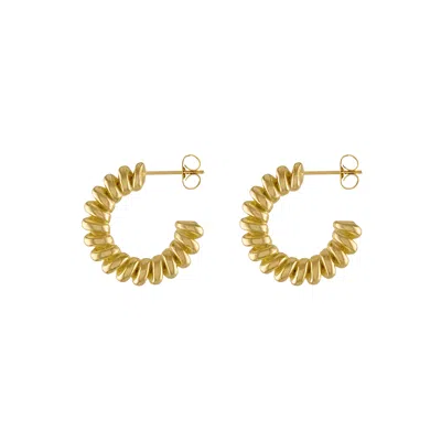 Olivia Le Women's Gold Belle Textured Hoop Earrings