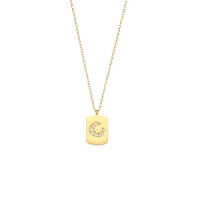 Olivia Le Brianna Pave Moon Pendant Necklace In Gold