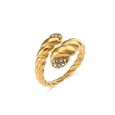 Olivia Le Women's Gold Cleo Snake Ring In Gray