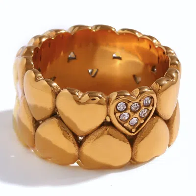 Olivia Le Women's Gold Double Heart Ring