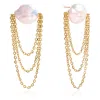 Olivia Le Women's Gold Floating Pearl Chain Earrings In Multi