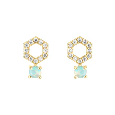Olivia Le Women's Gold Madison Opal Stud Earrings
