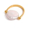 Olivia Le Women's Gold Pearly U Ring