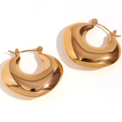 Olivia Le Women's Gold Puffy Heart Hoop Earrings In Gray