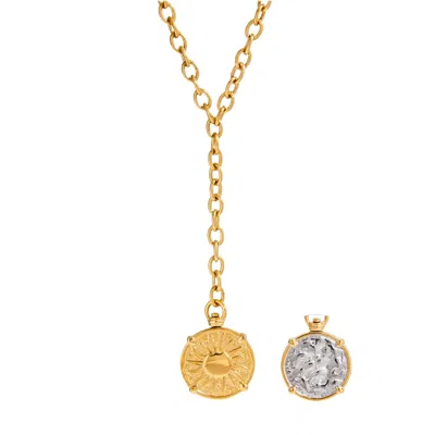Olivia Le Women's Gold Reversible Two Tone Coin Lariat Necklace