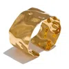 Olivia Le Women's Gold Rhea Hammered Open Cuff Bracelet