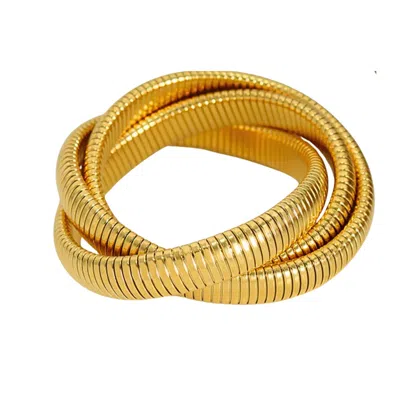 Olivia Le Women's Gold Stretch Cobra Layered Bracelet