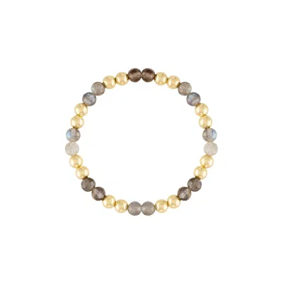 Olivia Le Women's Grey Labradorite Power Gem Gold Bubble Bracelet In Gray