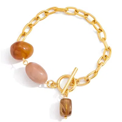 Olivia Le Women's Neutrals Gold Neutral Resin Stone Charm Bracelet