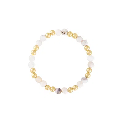 Olivia Le Women's Neutrals Pink Opal Power Gem Gold Bubble Bracelet In Multi