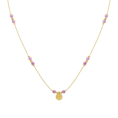 Olivia Le Women's Pink Journey Phosphosiderite Beaded Necklace With Coin