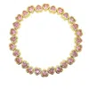 Olivia Le Women's Pink / Purple Pink Cubic Zirconia Heart Stretch Tennis Bracelet
