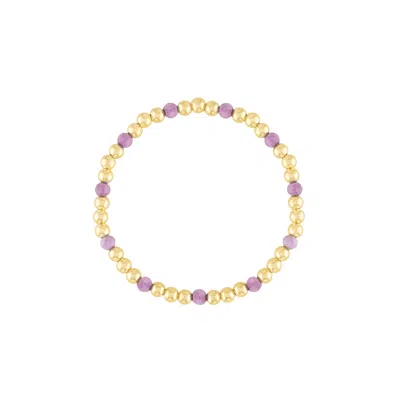 Olivia Le Women's Pink / Purple Pink Gemstone Bubble Beaded Bracelet In Gold