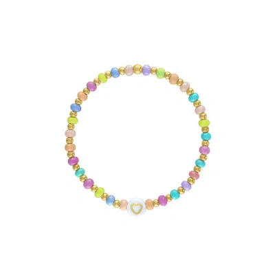 Olivia Le Women's Rainbow Heart Bead Bracelet In Multi