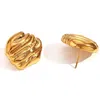 Olivia Le Women's Romy Textured Wave Gold Earrings