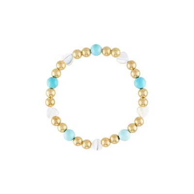 Olivia Le Women's Santorini Dreams Pearl Gold Bracelet In Yellow