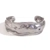 Olivia Le Women's Silver Jordana Hammered Wide Open Cuff Bracelet