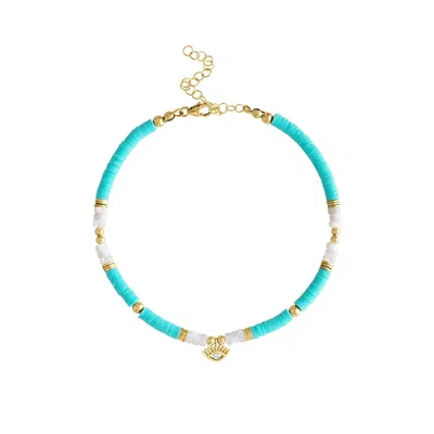 Olivia Le Women's Silver St. Tropez Polymer Clay Beaded Anklet