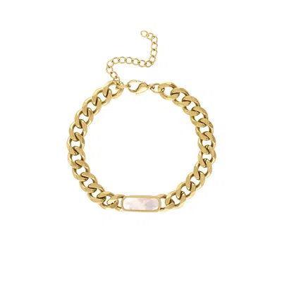 Olivia Le Women's Tessa Cuban Chain Bracelet - White