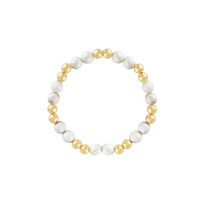 Olivia Le Women's White Bamboo Coral Power Gem Gold Bubble Bracelet