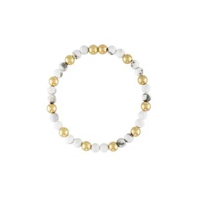 Olivia Le Women's White Marbly Howlite Gem Bracelet
