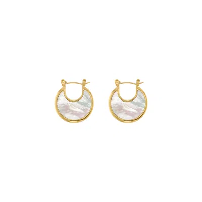 Olivia Le Women's White Tessa Disc Hoop Earrings In Gold