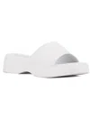 Olivia Miller Ambition Womens Faux Leather Open Tor Platform Sandals In White