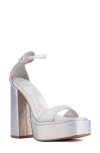 Olivia Miller Amour Platform Sandal In Silver