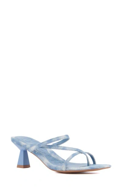 Olivia Miller Angelic Rhinestone Sandal In Acid-wash Blue