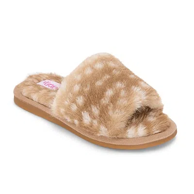 Olivia Miller Animal Print Womens Slip-on Slippers In Beige