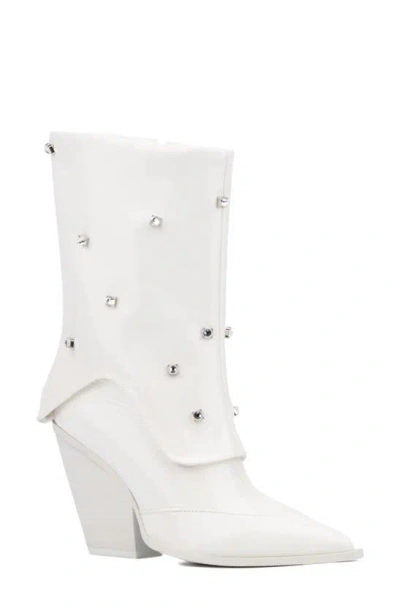Olivia Miller Bling Rhinestone Boot In White