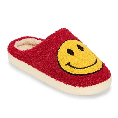 Olivia Miller Double Heart Womens Slip-on Slippers In Red