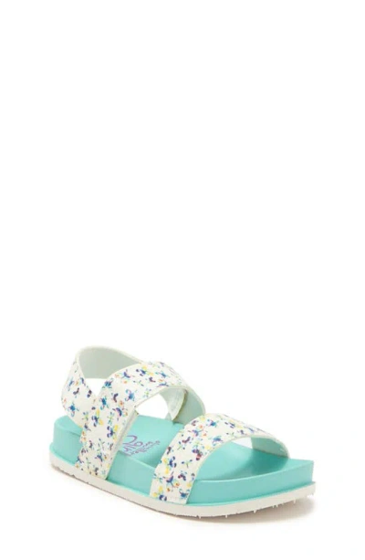 Olivia Miller Kids' Double Strap Comfort Sandal In Turquoise Multi