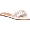 Olivia Miller Gem Slide Sandal In White