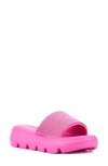 Olivia Miller Glitter Gaze Platform Slide Sandal In Fuchsia