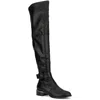 Olivia Miller Hailey Womens Pull On Zipper Over-the-knee Boots In Black