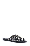 Olivia Miller Heidi Womens Faux Leather Flat Slide Sandals In Black